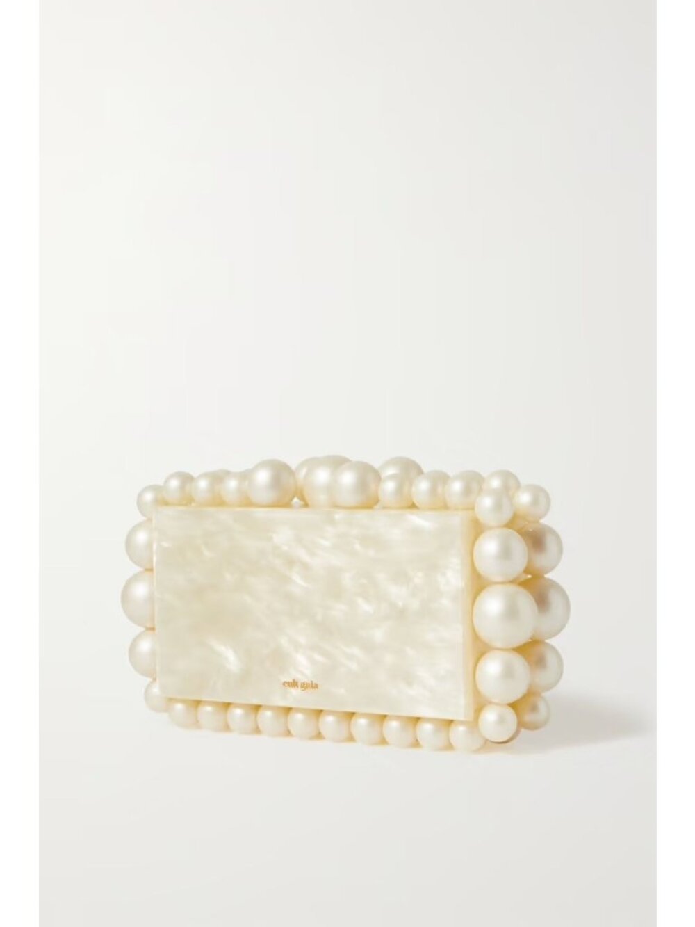 Cult Gaia Eos Beaded Acrylic Box Clutch in Pearl With Box Womens Ball Bag - Picture 4 of 16